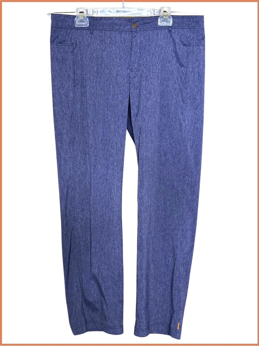 Large EUC Lucy Straight Leg Drawstring Button Pants in Denim Blue